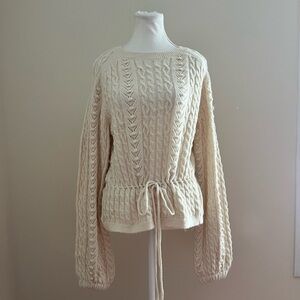 Zara Cream Cable Knit Sweater